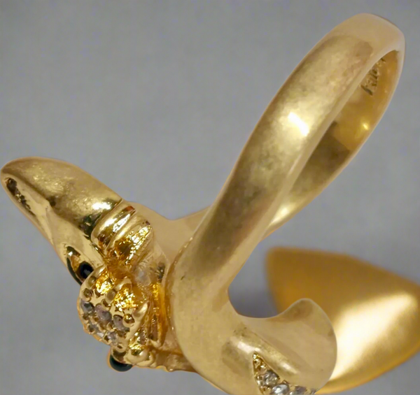 Kate Spade New York Gold Tone So Foxy Pave Twist Ring Size 7