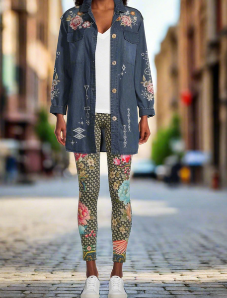 Johnny Was Fagan Floral Leggings Medium