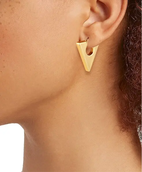 Tory Burch Geo Two Tone Mismatched Hoop Earrings Silver And Gold
