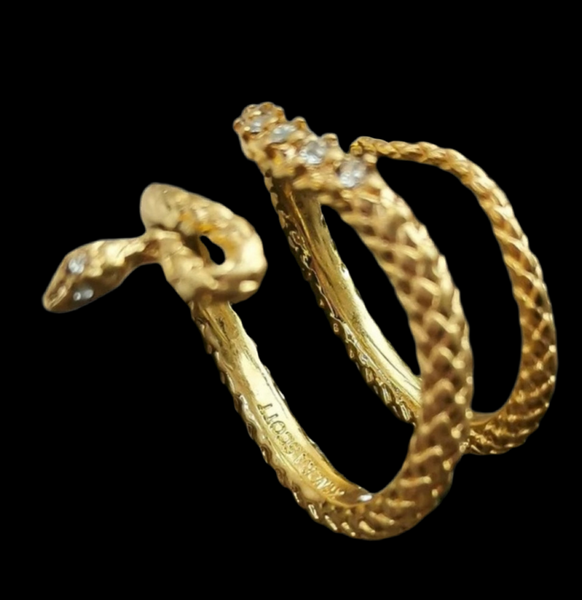 Auténtico anillo envolvente Kendra Scott Phoenix en oro vintage tamaño 7