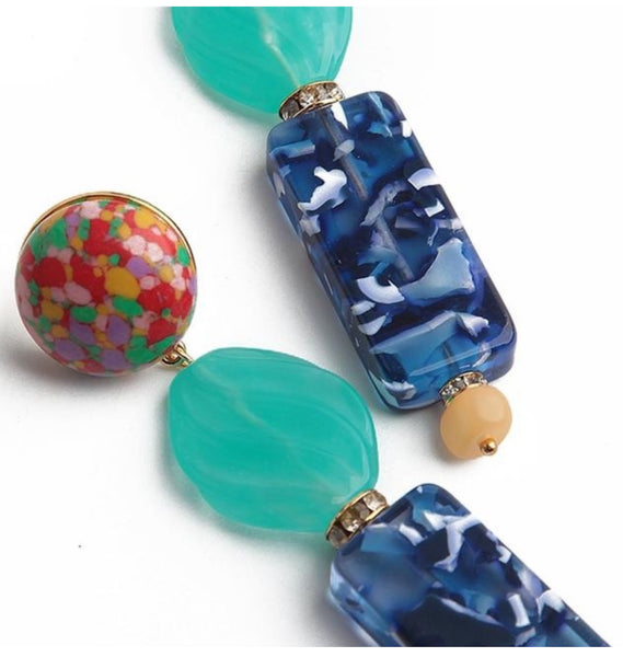 Lele Sadoughi Stacked Stone Howlite Crystal Bone Earrings