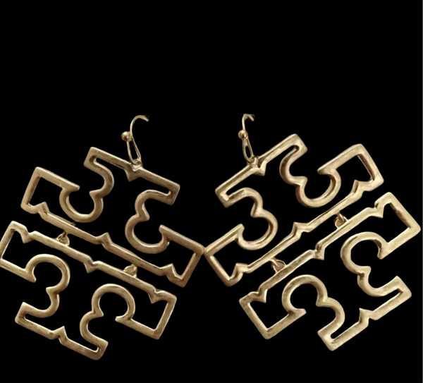 Pendientes colgantes de oro auténticos de Tory Burch Britten