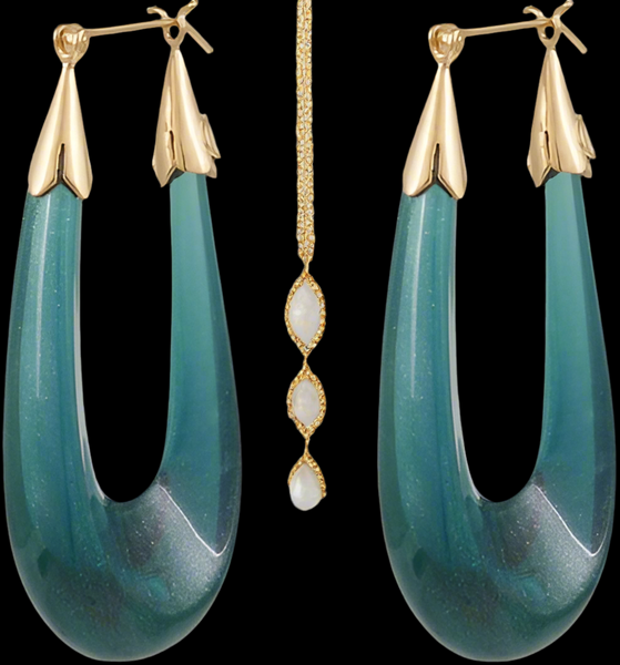 Gas Bijoux Blue Ecume Collection Hoop Earrings