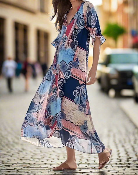 Johnny Was Cordelia Vestido Midi Manga Volantes Talla Grande