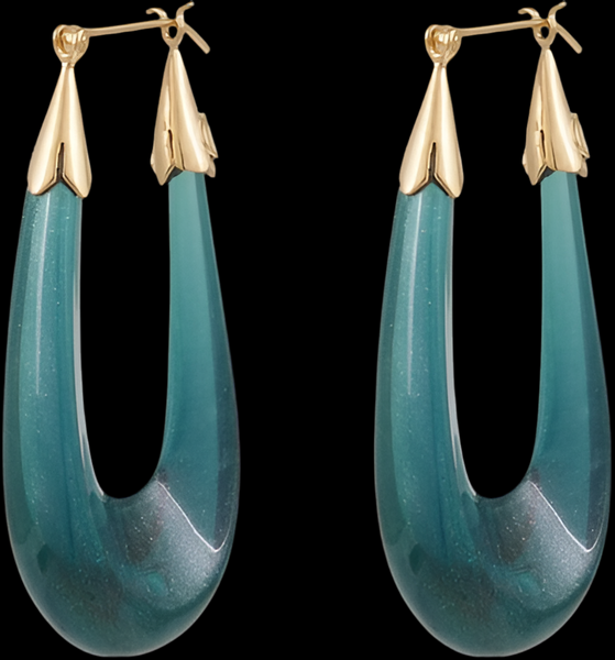 Gas Bijoux Blue Ecume Collection Hoop Earrings