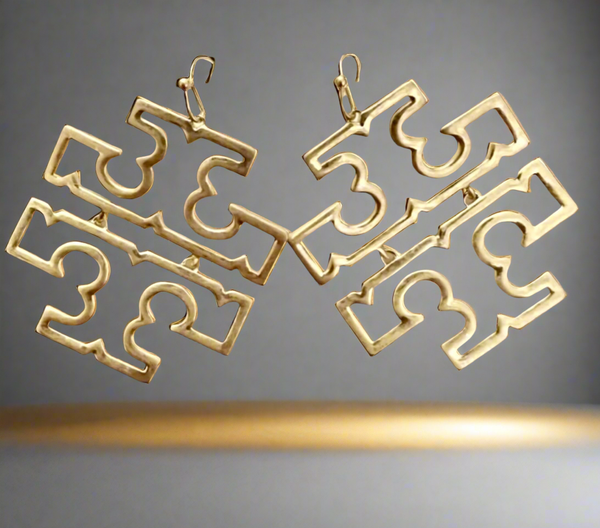 Pendientes colgantes de oro auténticos de Tory Burch Britten