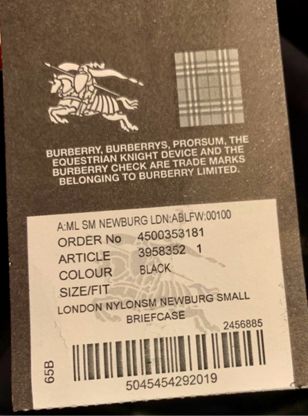 Auténtico maletín pequeño Newburg de nailon de Burberry London