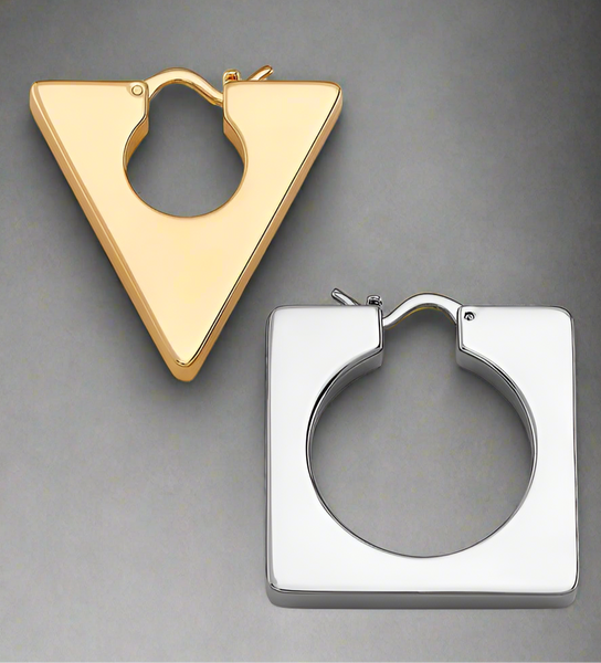Tory Burch Geo Two Tone Mismatched Hoop Earrings Silver And Gold