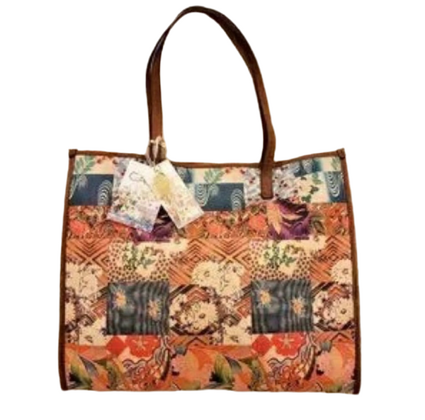 Johnny Was Grace icónico bolso tote de patchwork