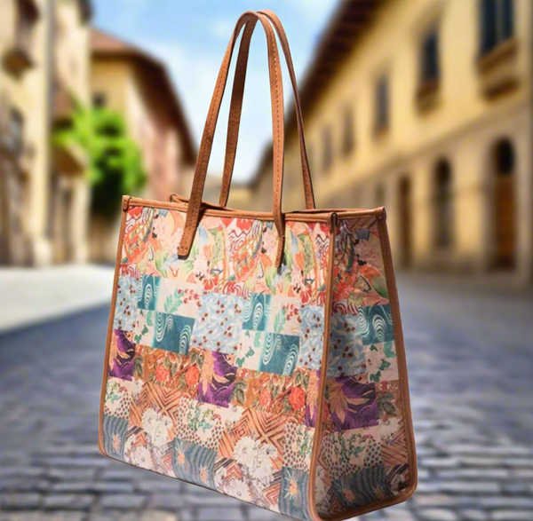 Johnny Was Grace icónico bolso tote de patchwork