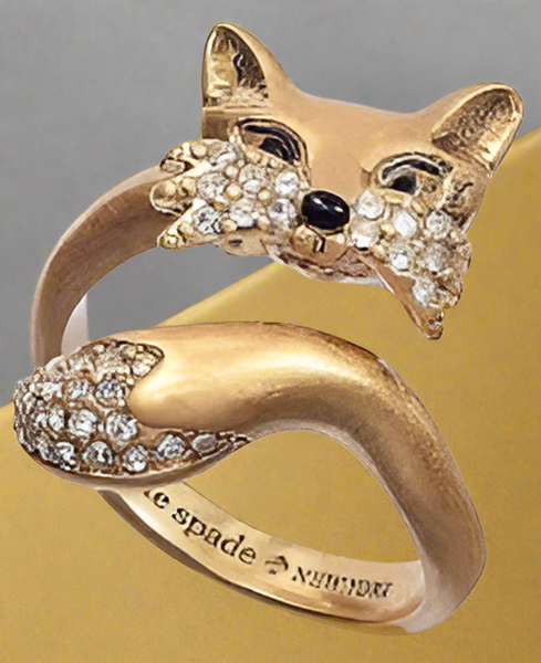 Kate Spade New York Gold Tone So Foxy Pave Twist Ring Size 7
