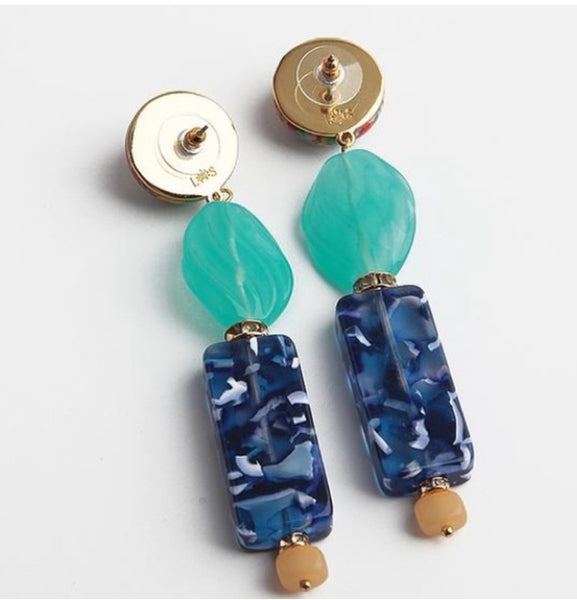 Lele Sadoughi Stacked Stone Howlite Crystal Bone Earrings