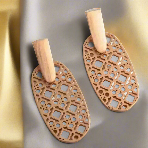 Kendra Scott Aragon Rose Gold Filigree Drop Earrings
