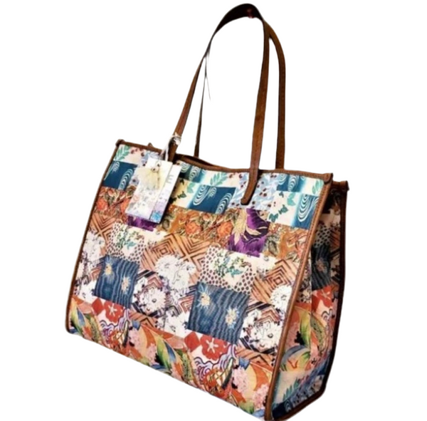 Johnny Was Grace icónico bolso tote de patchwork