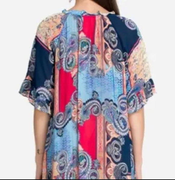 Johnny Was Cordelia Vestido Midi Manga Volantes Talla Grande