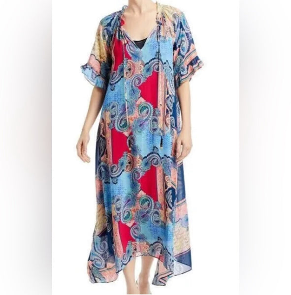 Johnny Was Cordelia Vestido Midi Manga Volantes Talla Grande