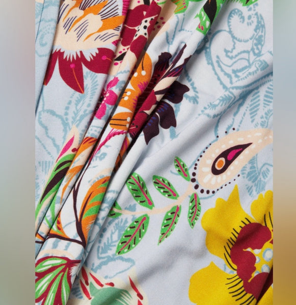 Johnny Was Rainbow Floral Drape Tunic Size XLarge