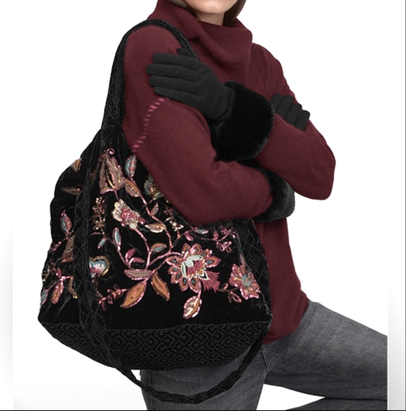 Bolso tote y bandolera con lentejuelas de terciopelo Brenda de Johnny Was