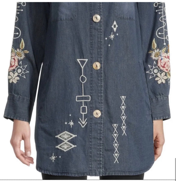 Johnny Was Umoya Oversized Denim Jacket Large