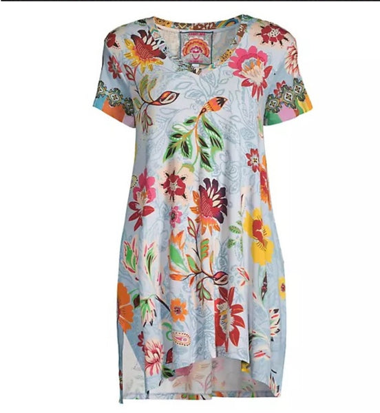 Johnny Was Rainbow Floral Drape Tunic Size XLarge