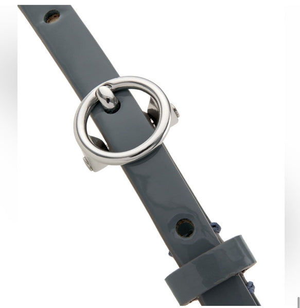 Tory Burch Miller Double Wrap Bracelet Silver Tone Leather & Enamel