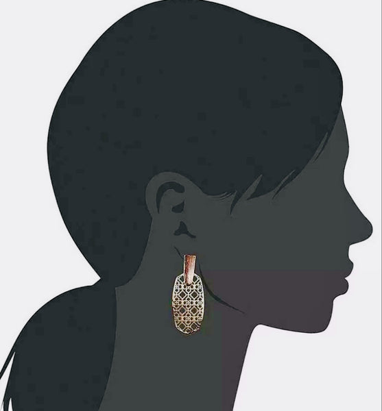 Kendra Scott Aragon Rose Gold Filigree Drop Earrings