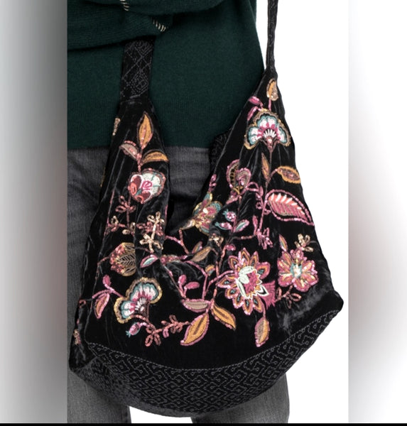 Bolso tote y bandolera con lentejuelas de terciopelo Brenda de Johnny Was