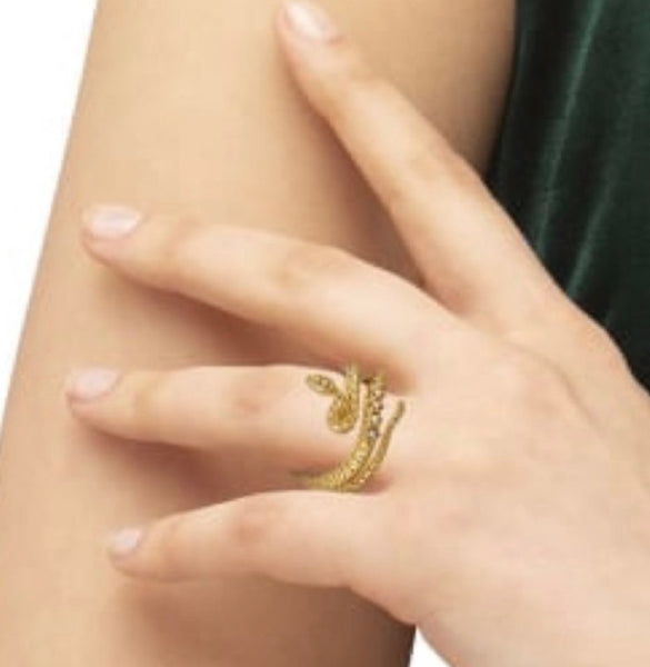 Auténtico anillo envolvente Kendra Scott Phoenix en oro vintage tamaño 7