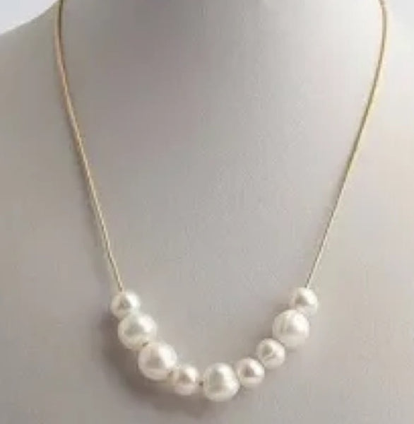 Lele Sadougui Freshwater Mix Baroque Pearl Charm Chain Necklace