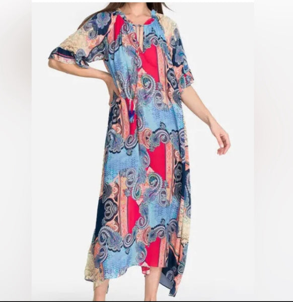 Johnny Was Cordelia Vestido Midi Manga Volantes Talla Grande