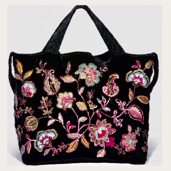 Bolso tote y bandolera con lentejuelas de terciopelo Brenda de Johnny Was