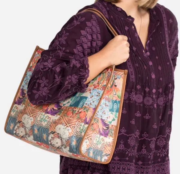 Johnny Was Grace icónico bolso tote de patchwork