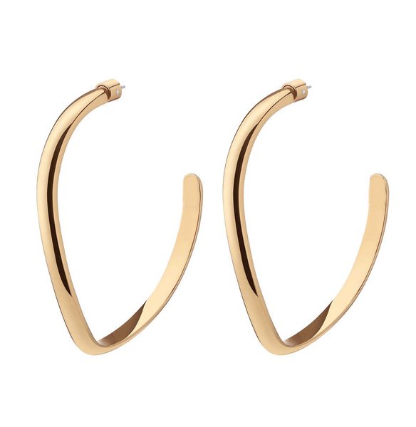 Demarson Women's 12K Gold Plated Calypso Curve Hoop Earrings