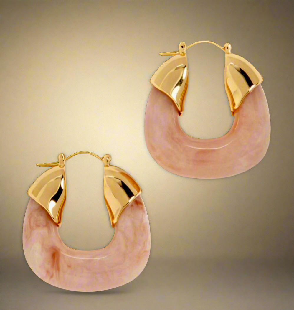 Lizzie Fortunato Women's Pink Gold Organic Hoop Earrings