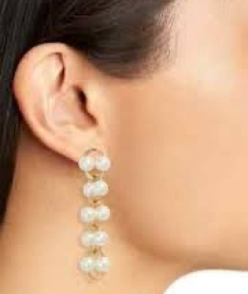 Kate Spade New York White Multi Nouveau Pearls Necklace And Earrings Set