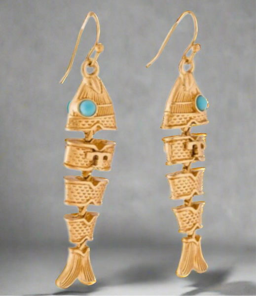 Tory Burch Gold Delicate Fish Drop Earrings