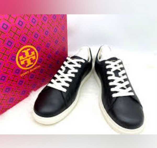 Tory Burch Howell Chevron Sneaker Black Size 11 M