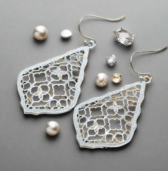 Kendra Scott Addie Silver Filigree Drop Earrings