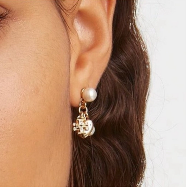 Tory Burch Kira Charms Gold Drop Earrings