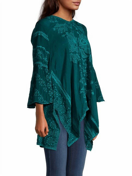 Johnny Was Temperty Lorelai Tunic In Lakeside In Green Size Large