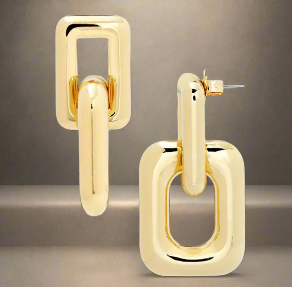 Binker + Eliza Hailey 24K Gold Plated Interlocking Link Drop Earrings