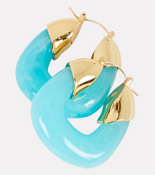 Lizzie Fortunato Women's Blue Gold Organic Hoop Earrings