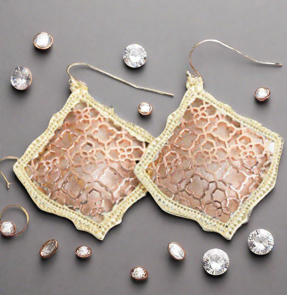 Kendra Scott Kirsten Drop Gold And Rose Gold Filigree Earrings