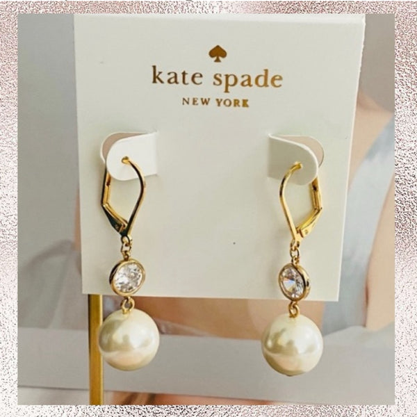 Kate Spade White New Pearls Of Wisdom Drop Earrings