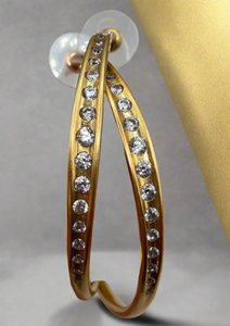 Kendra Scott Selena Hoop Earrings in Vintage Gold with Crystals