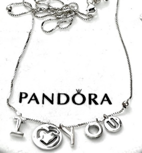 Pandora .925 Sterling Silver.I Love You Necklace