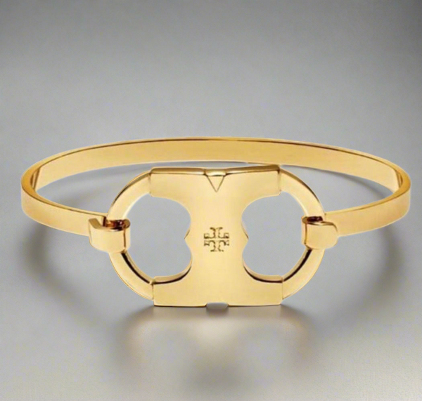 Tory Burch Gold Gemini Link ID Shiny Brass Bracelet