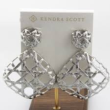 Kendra Scott Natalie Gold Statement Earrings In Rhodium Plated
