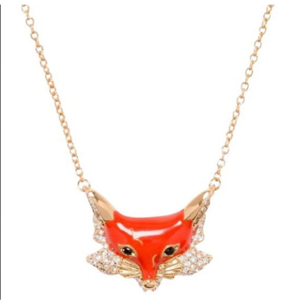 Kate Spade New York Orange 12k Gold-Plated Into The Woods Foxy Necklace