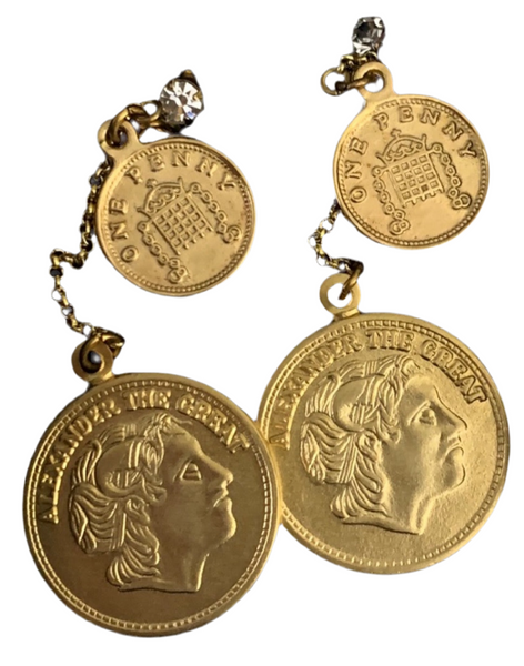 Shashi The Selena Double Coin Drop Earrings